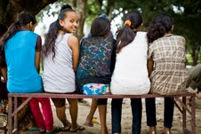 Nepal girls on Bench